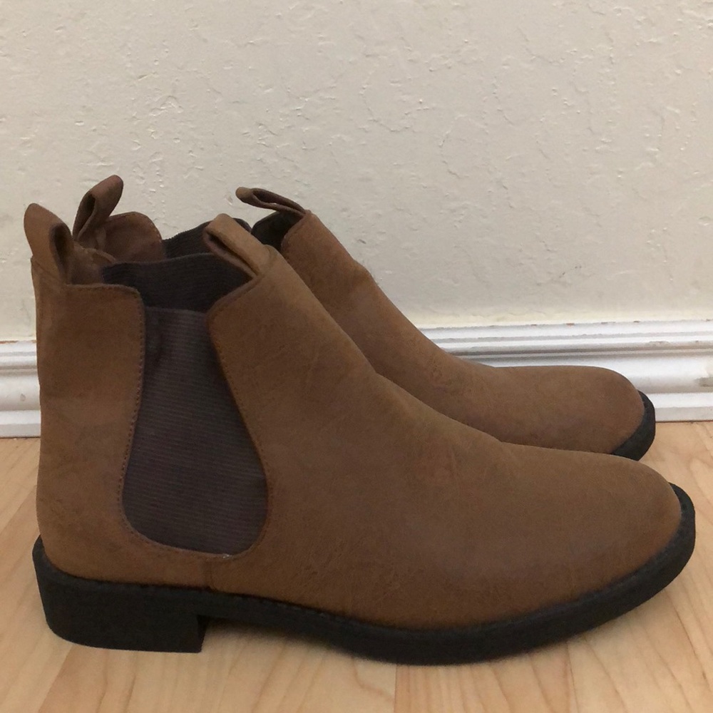 Faux leather ankle boots